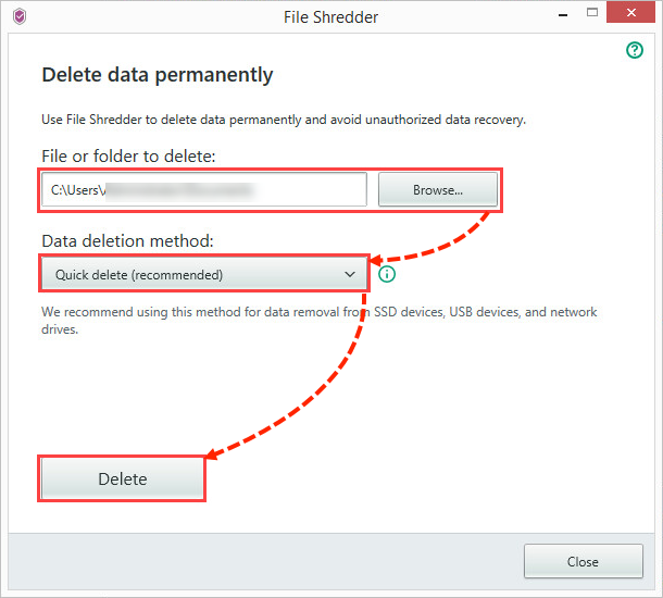 Image: How to delete data permanently