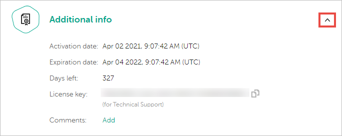 Information about connected devices in My Kaspersky