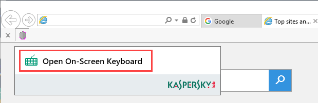 How to open On-Screen Keyboard from the Kaspersky Protection extension