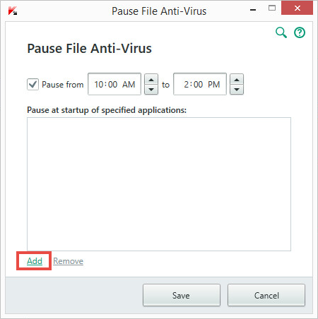 Image: Pause File Anti-Virus window of Kaspersky Internet Security 2018