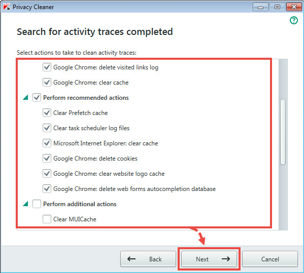 Image: Clean activity traces