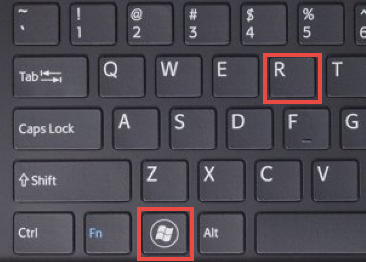 Screenshot: Win + R keys on the keyboard