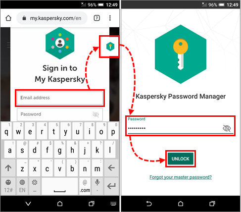 Unlocking the Kaspersky Password Manager password vault