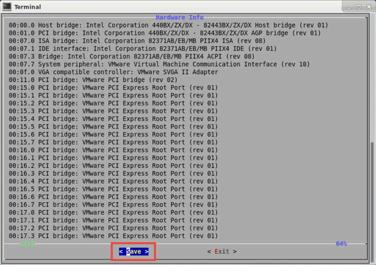 Saving hardware information in Kaspersky Rescue Disk 2018