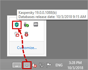 Viewing the Kaspersky Internet Security 19 databases release date