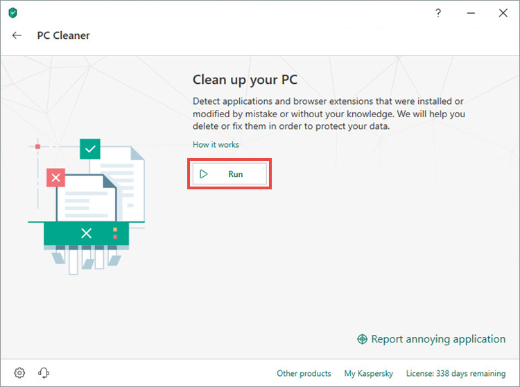 Running a search for unwanted applications in Kaspersky Security Cloud 19