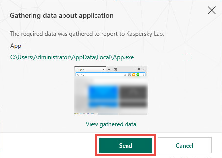 Sending data about an application to Kaspersky Lab with Kaspersky Security Cloud 19