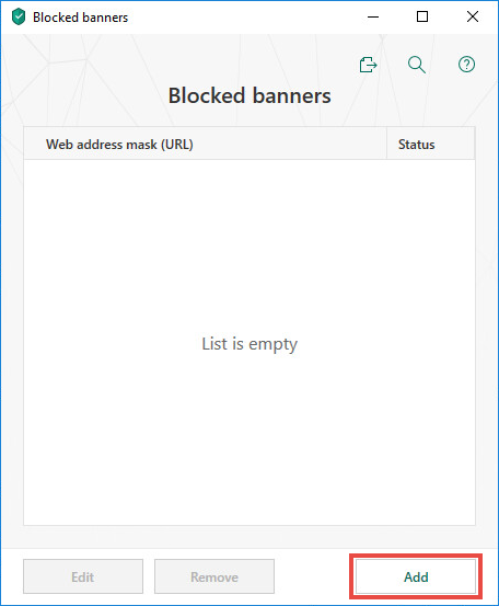 Blocking a banner with Kaspersky Security Cloud 19