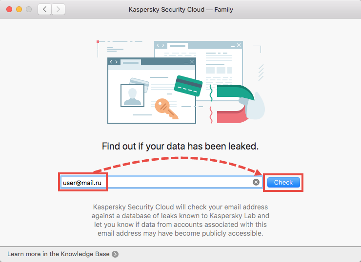 Scanning a user account with Kaspersky Security Cloud 19 for Mac
