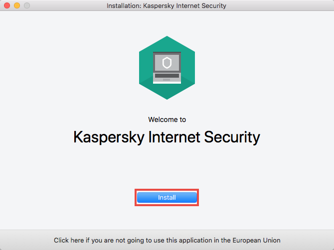 Installation of Kaspersky Internet Security 19 for Mac