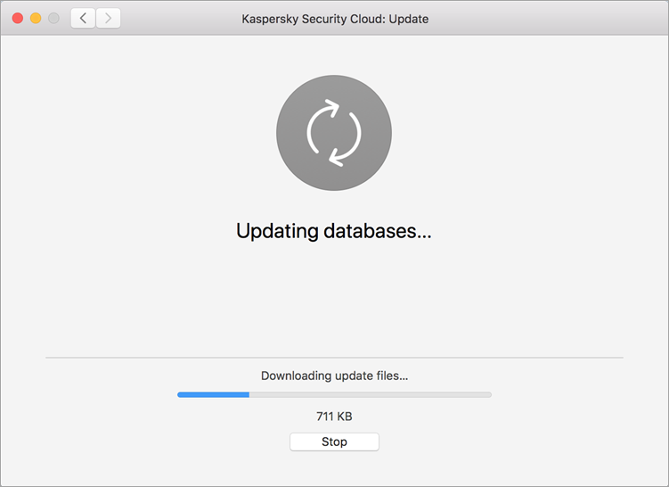 Updating the databases for Kaspersky Security Cloud 19 for Mac