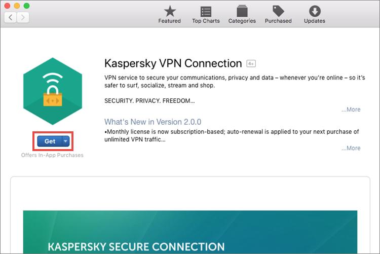 Installing Kaspersky Secure Connection for Mac