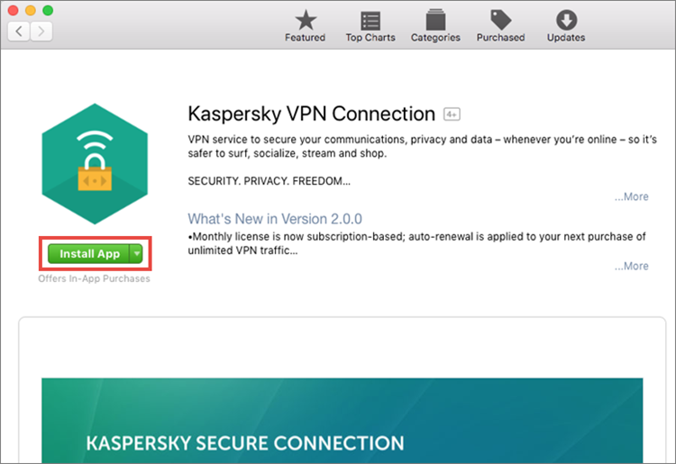 Installing Kaspersky Secure Connection for Mac