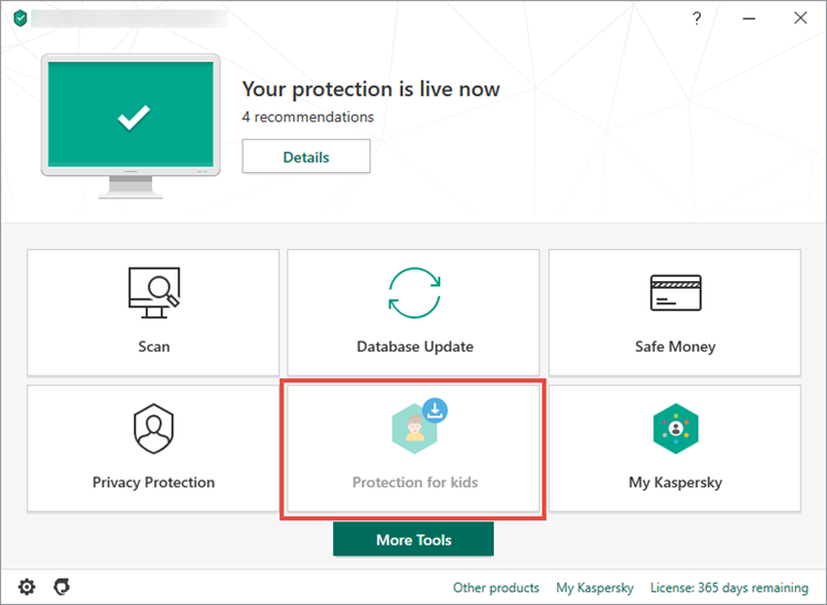 Protection for kids in Kaspersky Internet Security 20
