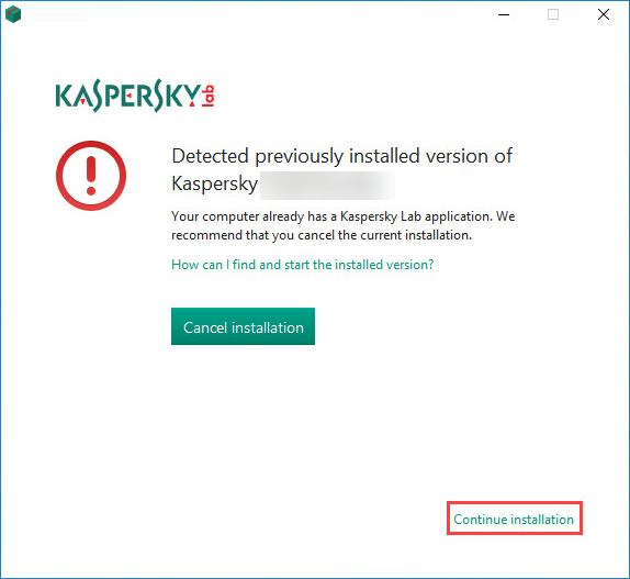 Automatically removing incompatible Kaspersky Lab applications when installing Kaspersky Internet Security 19 