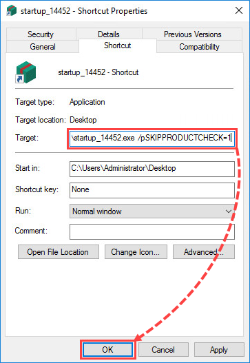 Disabling the incompatible software check when installing Kaspersky Security Cloud