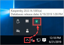 Viewing the Kaspersky Anti-Virus 20 databases release date