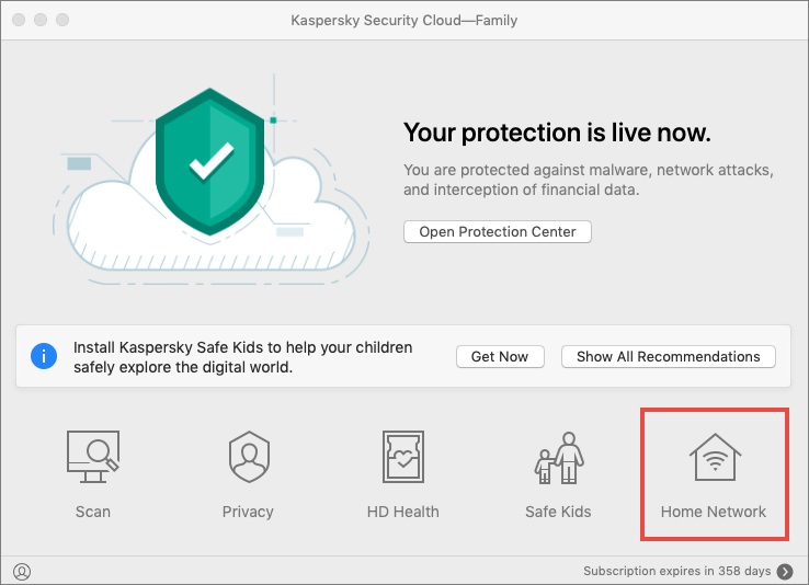 List of devices connected to your wireless network in Kaspersky Security Cloud 20 for Mac