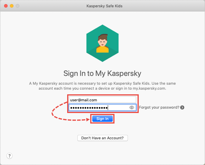 How to sign in to an account on My Kaspersky