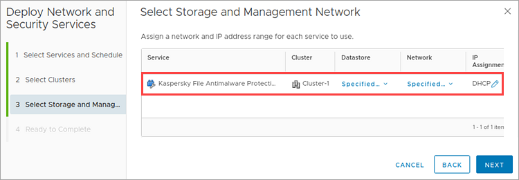 Changing default network parameters and selecting a storage for all SVMs