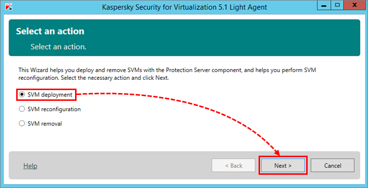 SVM deployment in Kaspersky Security for Virtualization 5.1 Light Agent