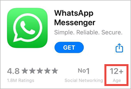 WhatsApp page in App Store.