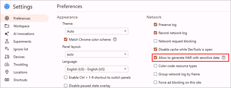 How to collect console and HAR logs