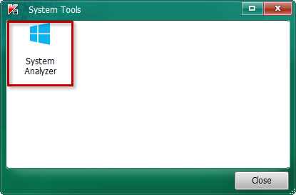 The System Analyzer icon in Kaspersky Virus Removal Tool