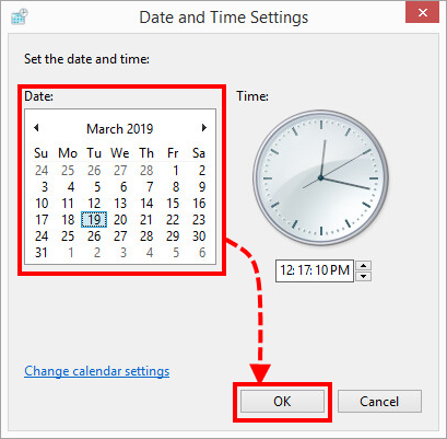 Date and time configuration in Windows 8, 8.1