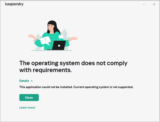 Error when installing a Kaspersky application