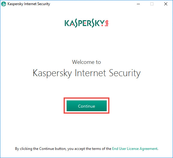 Image: starting the installation of Kaspersky Internet Security 2018