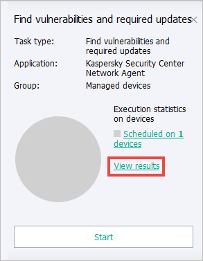 Task results in Kaspersky Security Center.