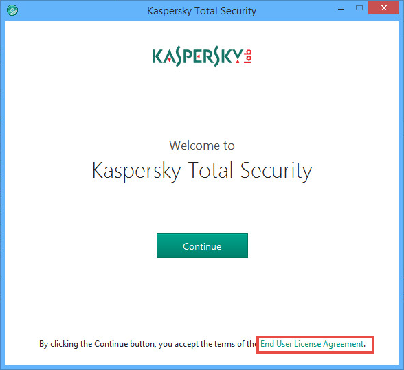 Kaspersky Total Security 2018 installation window 