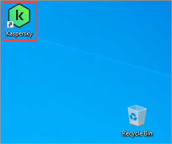 Starting a Kaspersky application via the Desktop shortcut