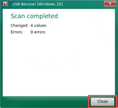 Closing the scan results window