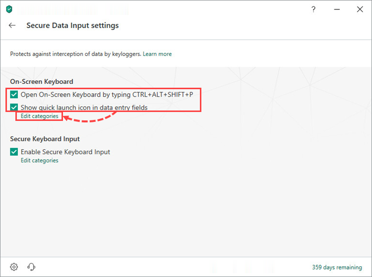 Configuring the startup settings for On-Screen Keyboard in Kaspersky Internet Security