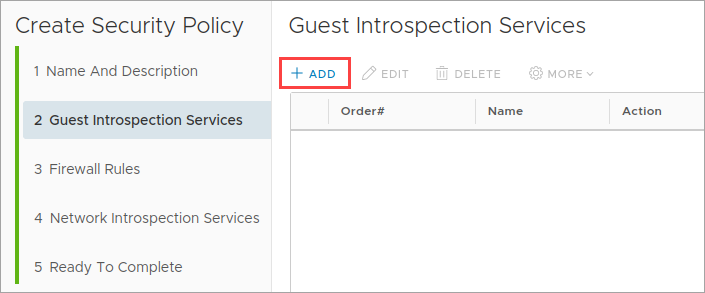 Adding the File Threat Protection component to the NSX Policy