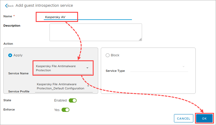 Configuring the File Threat Protection component in the NSX Policy