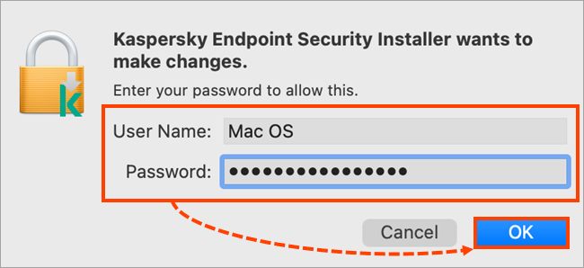 Confirming the installation of Kaspersky Endpoint Security 11 for Mac