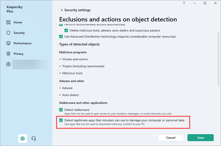 Enabling detection of vulnerable software in a Kaspersky application