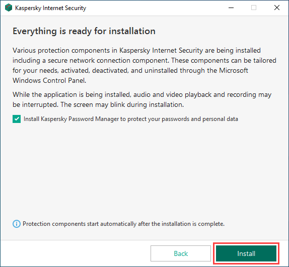 Permission to install Kaspersky Internet Security in the User Account Control window