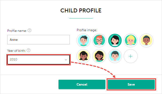 The child’s profile in My Kaspersky.