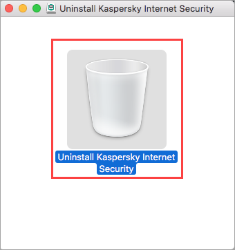 Running the uninstaller for Kaspersky Internet Security for Mac