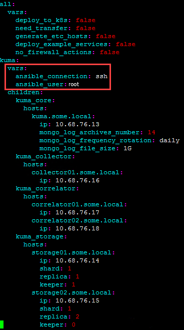 The final distributed.inventory.yml configuration file for root account.