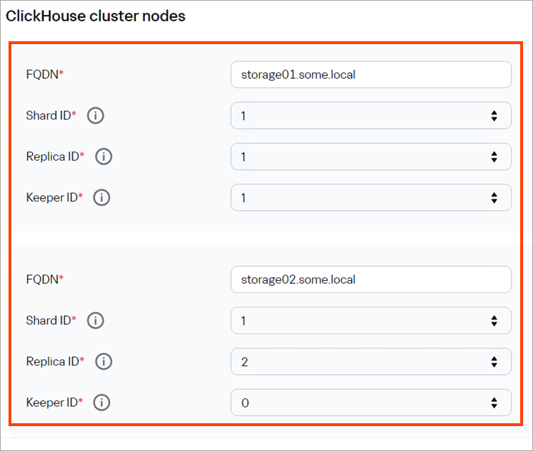 Adding more than one node of the ClickHouse cluster.