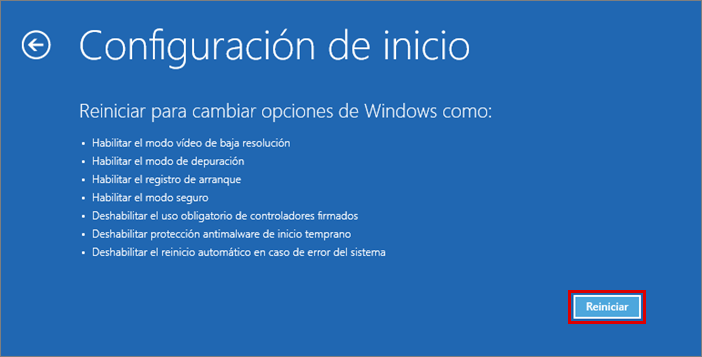 Confirmar el reinicio del PC en Windows 10.