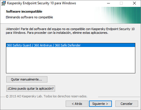 Incompatible Software Win10 Cómo eliminar software incompatible al instalar Kaspersky Endpoint ...