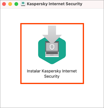Abrir la ventana de instalación de Kaspersky Internet Security para Mac