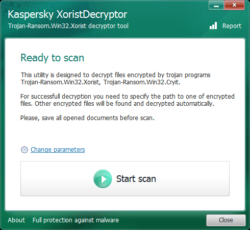 Disinfecting the system using Kaspersky RannohDecryptor.