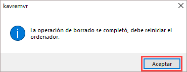 Cerrar la notificación sobre la correcta eliminación.